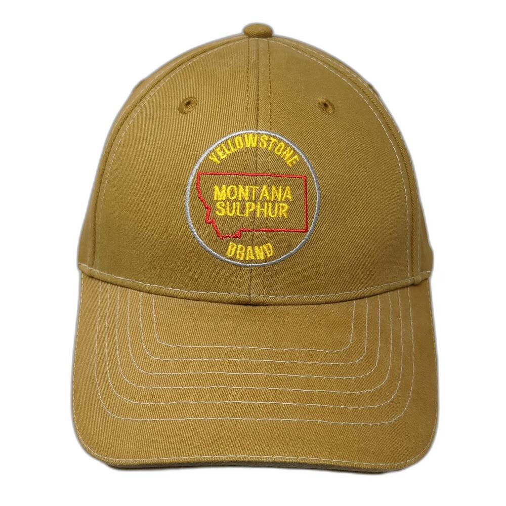Montana Sulphur Yellowstone Brand Baseball Cap Brown One Size Strapback Hat